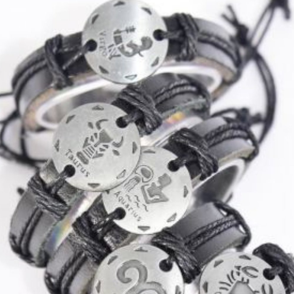 Unisex Zodiac Leather Band Bracelet Anklet